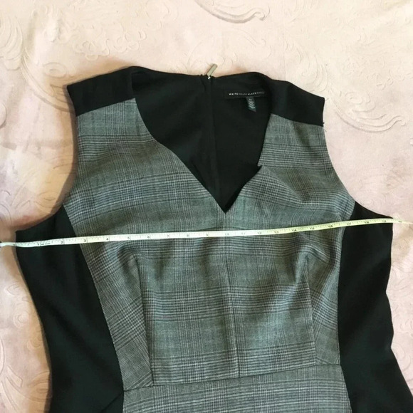 White House Black Market  Bodycon dress back gray purble chic Sz 14 - Picture 7 of 10